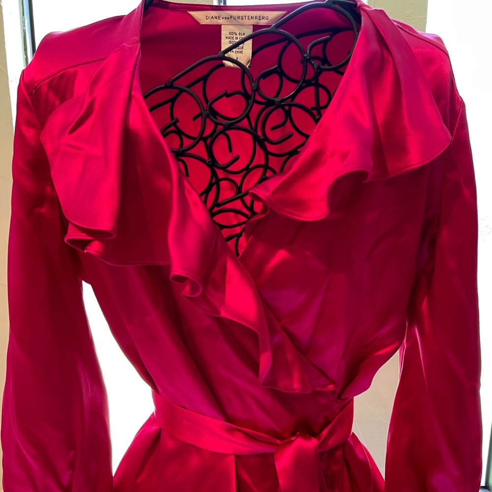 Fuchsia wrap blouse
